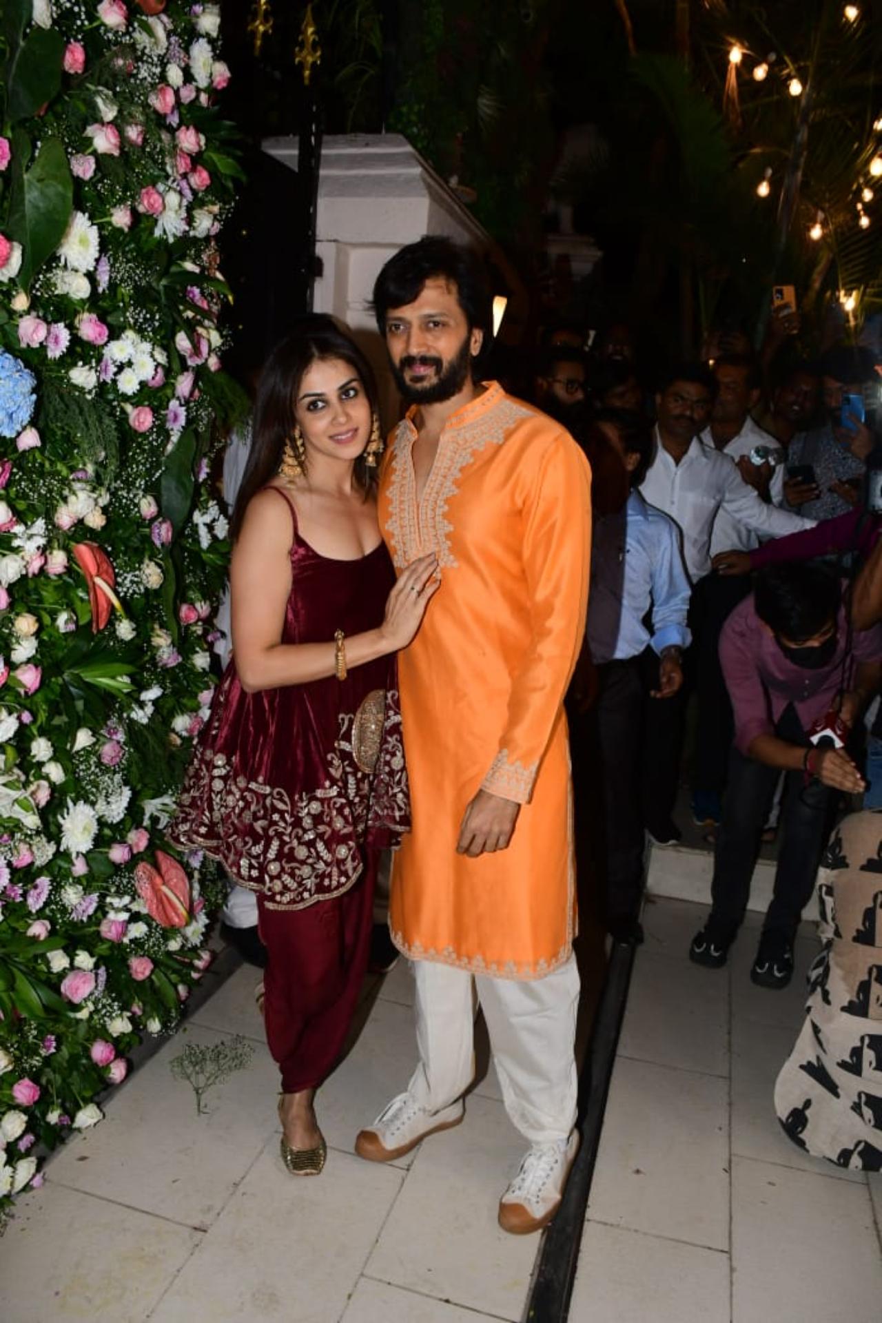 Riteish and Genelia Deshmukh who have been seen at almost all the Diwali parties so far were also seen at Ekta's party. While Riteish went for an orange kurta, Genelia opted for a maroon kurta
