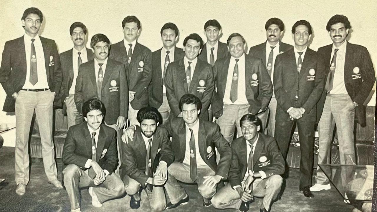The 1985 Indian team prior to their departure to Australia for the World Championship of Cricket