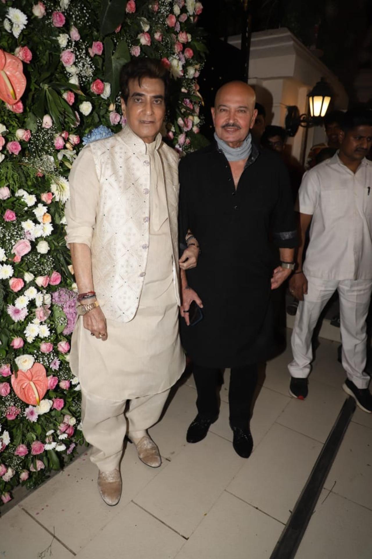 Jitendra and Rakesh Roshan are all smiles as they strike a pose for the paparazzi