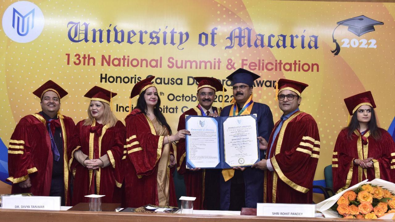 Russian University awarded the honorary degree of PhD to Sriddhant Joshi, MD, Koutilya Academy