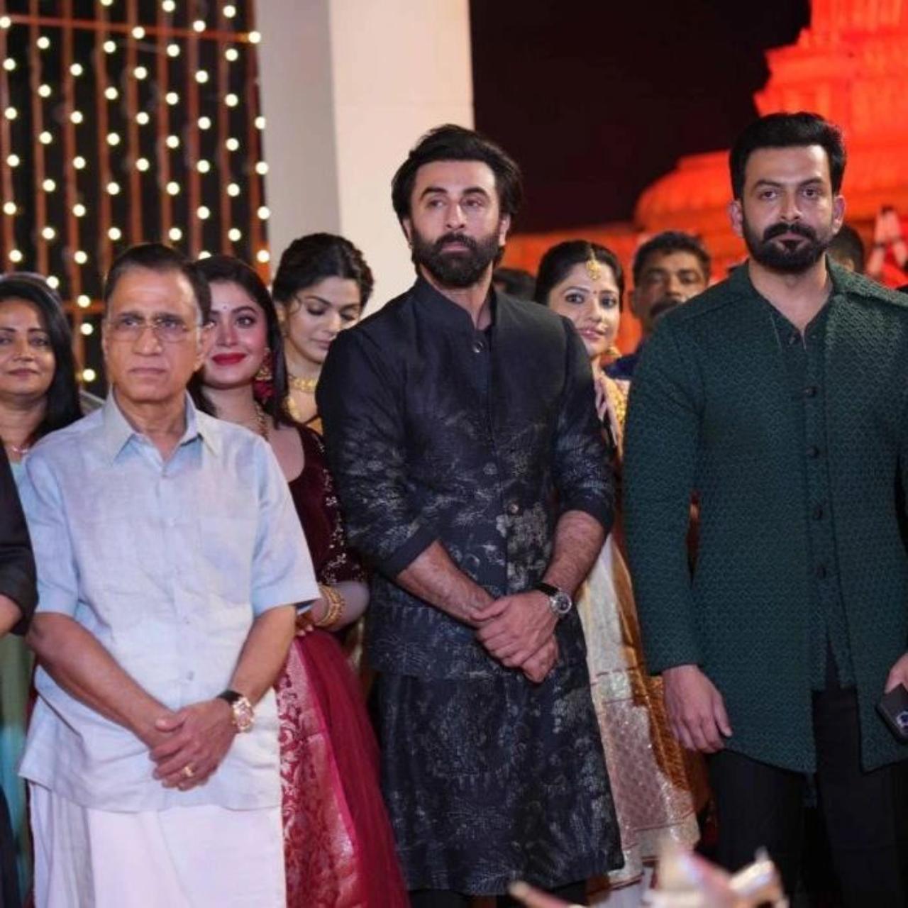 Malayalam film superstar Prithviraj along with his wife also attended the event. A picture of Prithviraj standing near Ranbir has gone viral