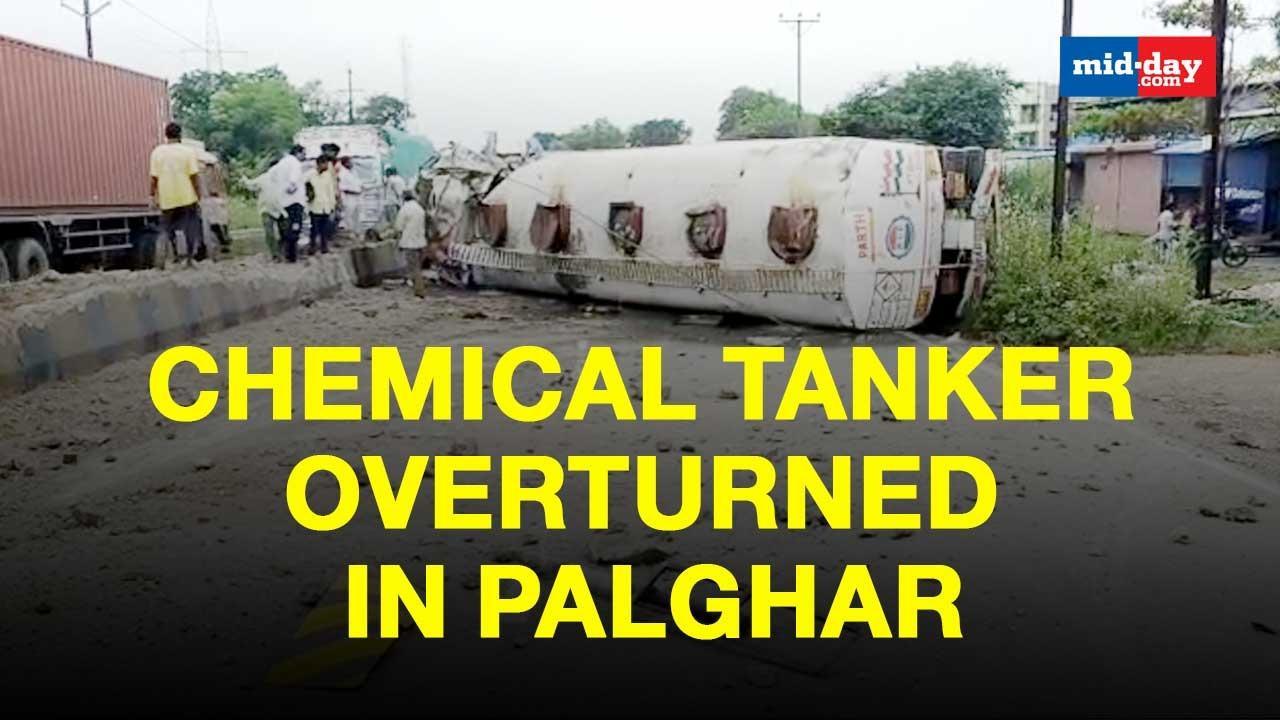 Chemical Tanker Overturned In Palghar, Resulted in Chemical Leak