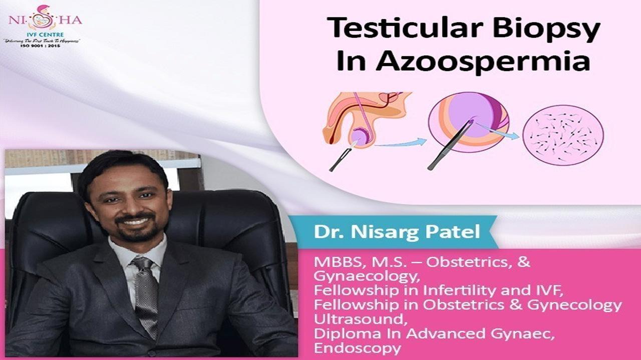 Why and when is a testicular biopsy performed in patients with azoospermia?