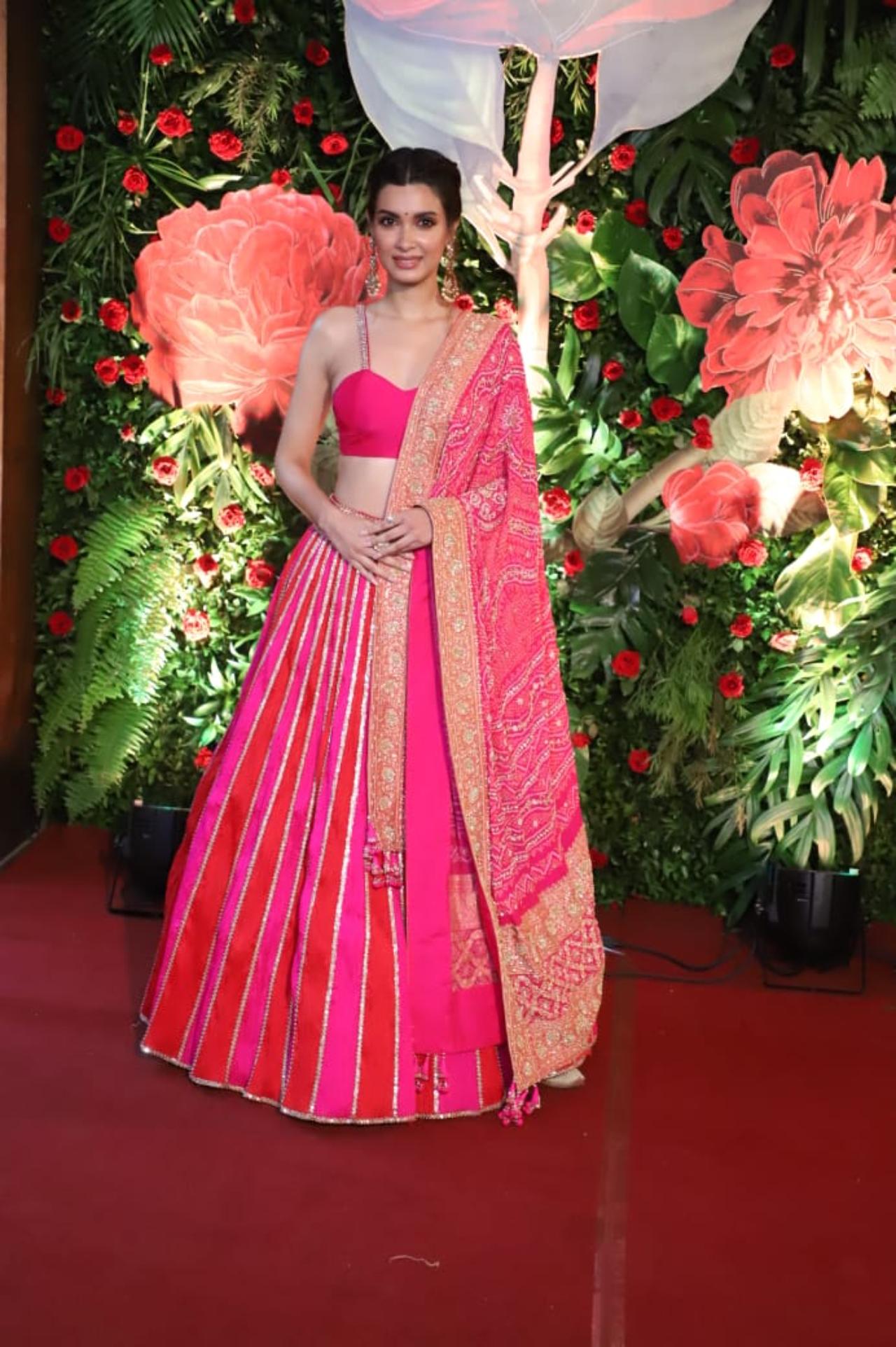 Diana Penty opted for a candy pink coloured lehenga and looked absolutely mesmerising