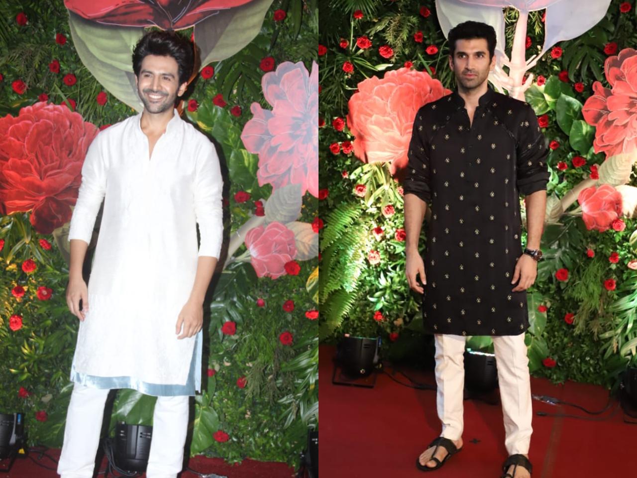 Bollywood's bachelor boys, Kartik Aaryan and Aditya Roy Kapur arrived solo at the party