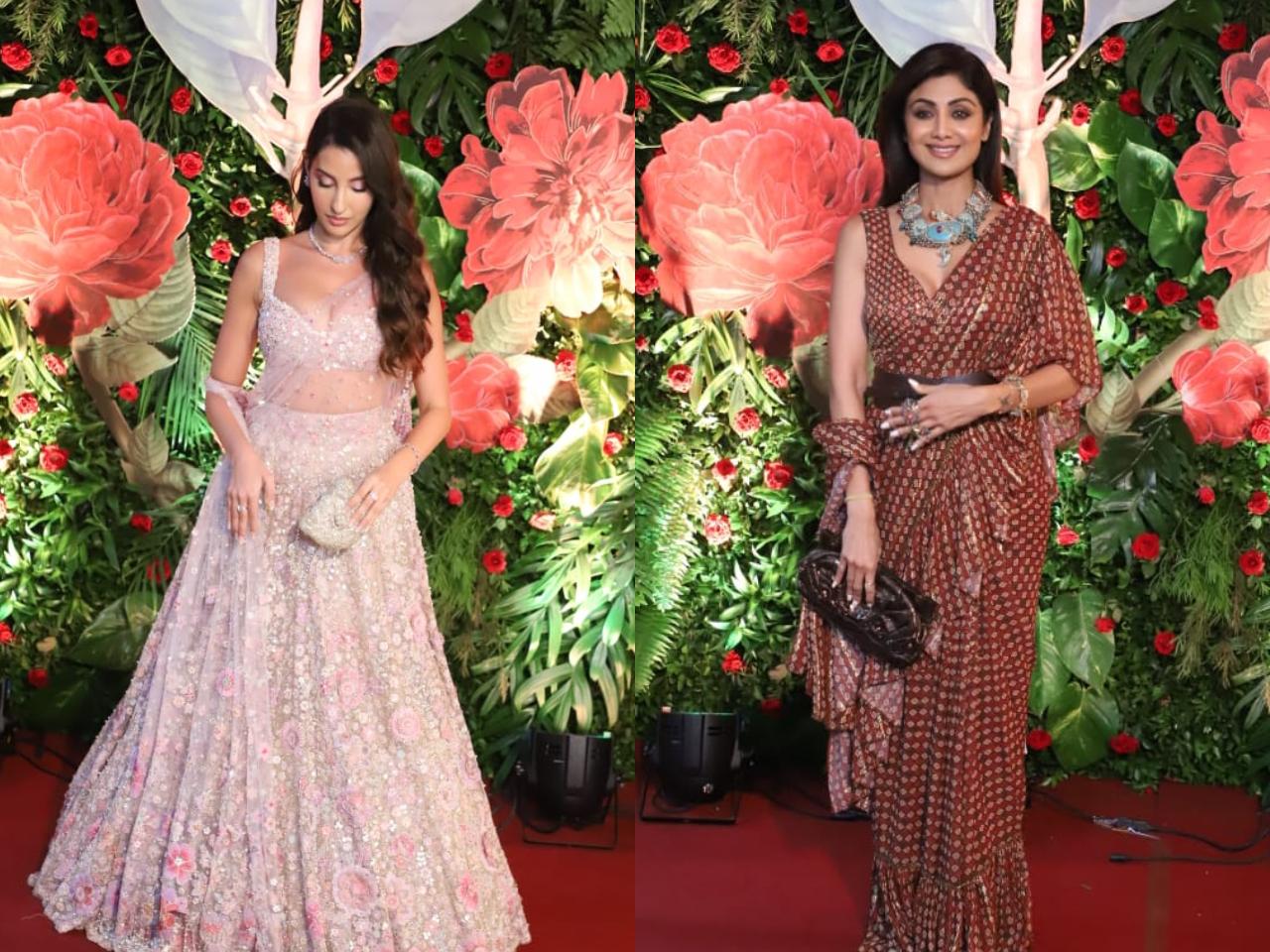 Nora Fatehi and Shilpa Shetty also arrived solo at the party and were on top of their ethnic fashion game