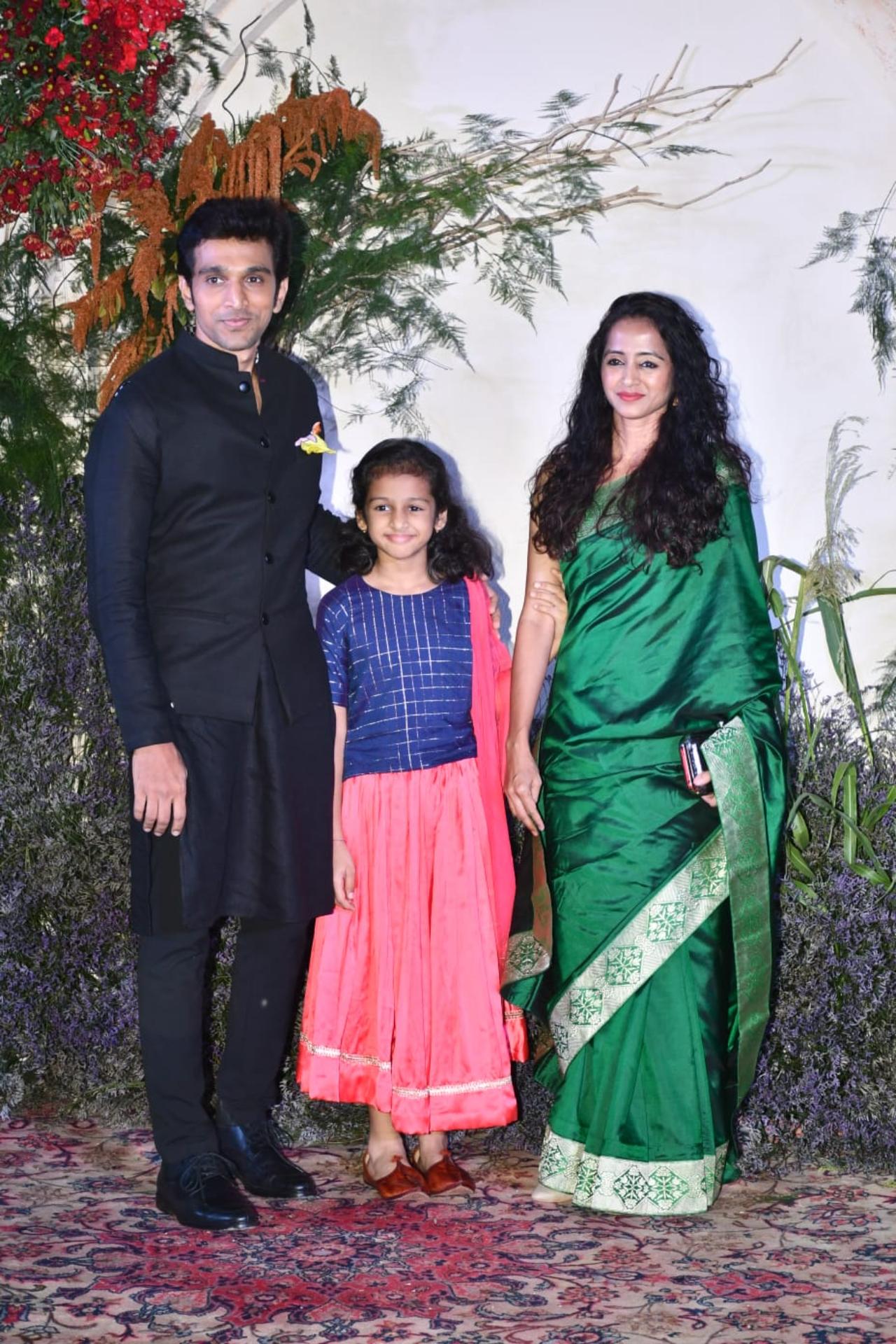 Pratik Gandhi made a rare appearance with his wife and daughter for the wedding reception