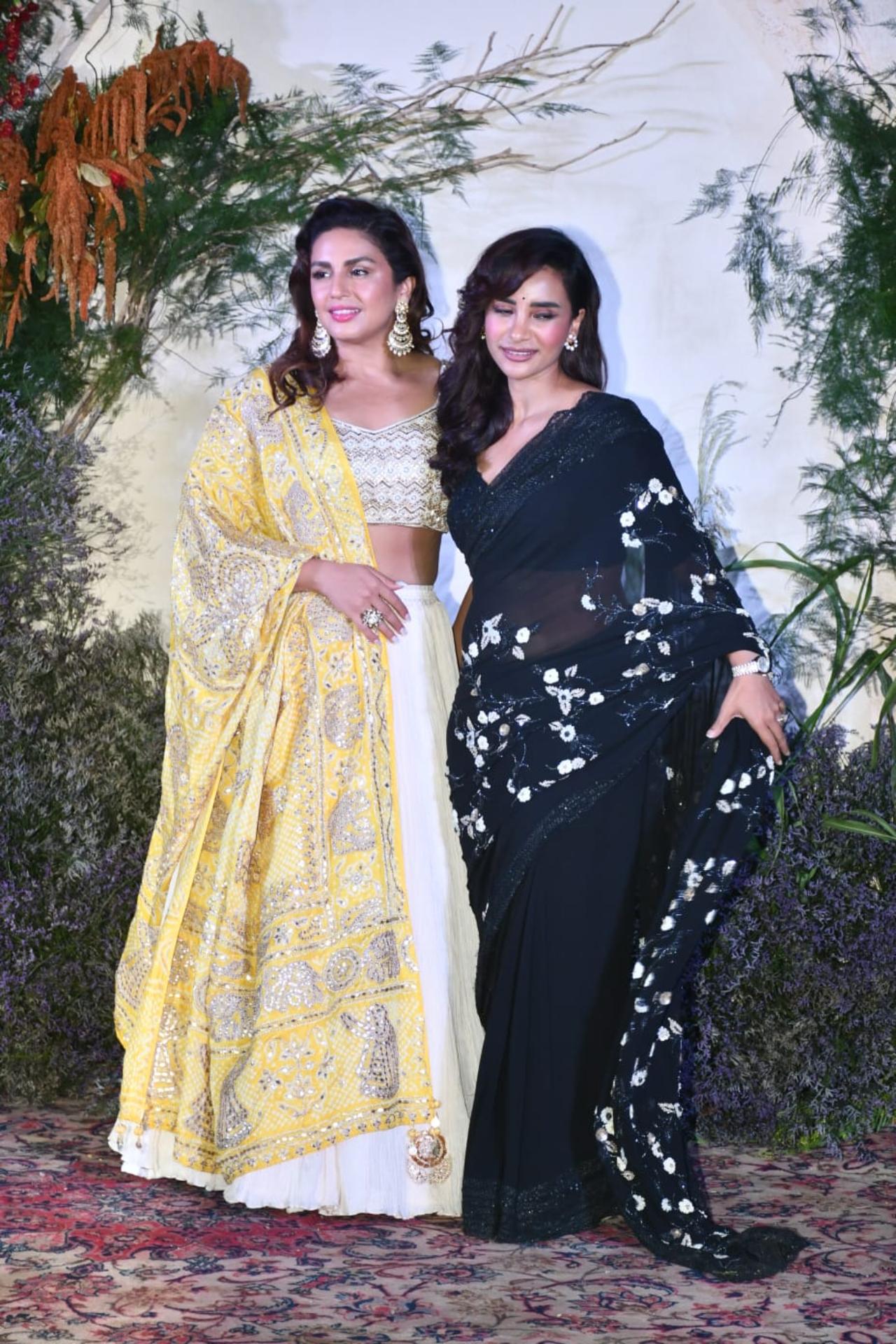 Huma Qureshi dazzled in a yellow and white lehenga while Patralekhaa opted for a black saree