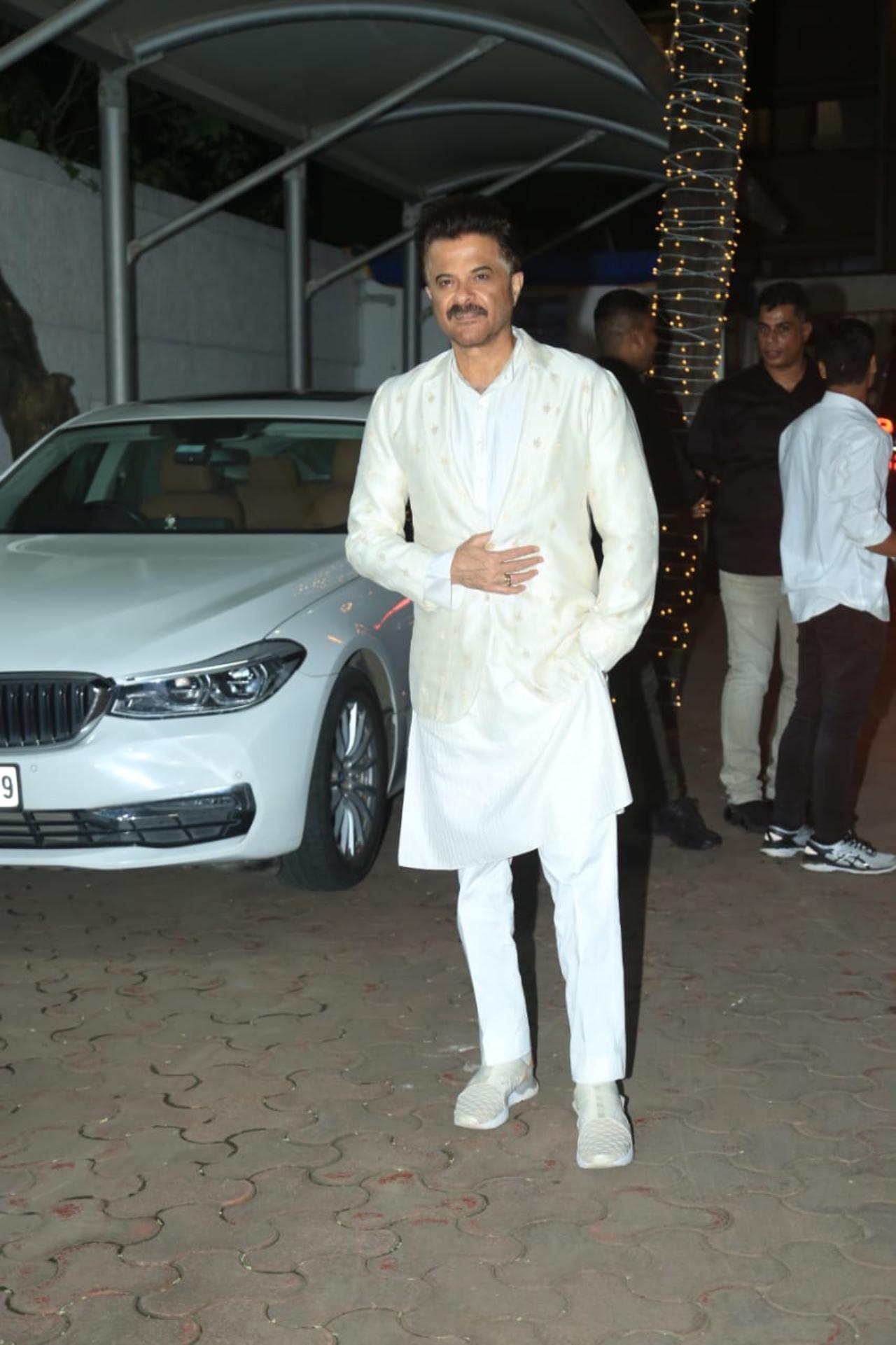 Anil Kapoor looked handsome as ever in an all-white traditional ensemble