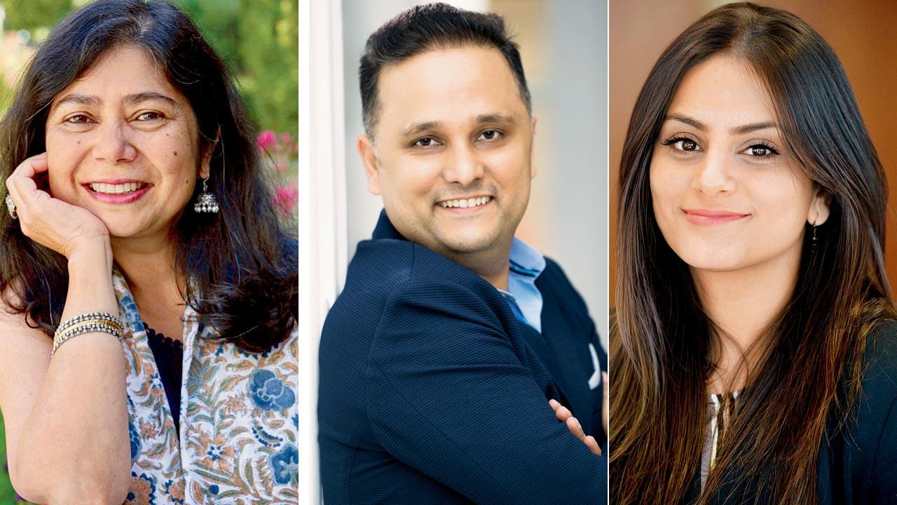 Shrabani Basu, Amish Tripathi and Sanam Arora 