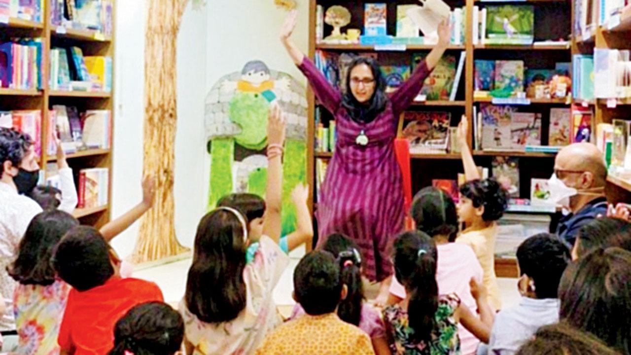 Children listen in at an earlier edition of Kahaani Tree. Pic Courtesy/Instagram