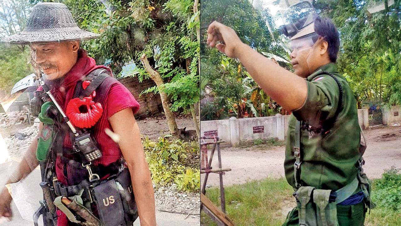 Armed guards on the premises where the Indians are kept