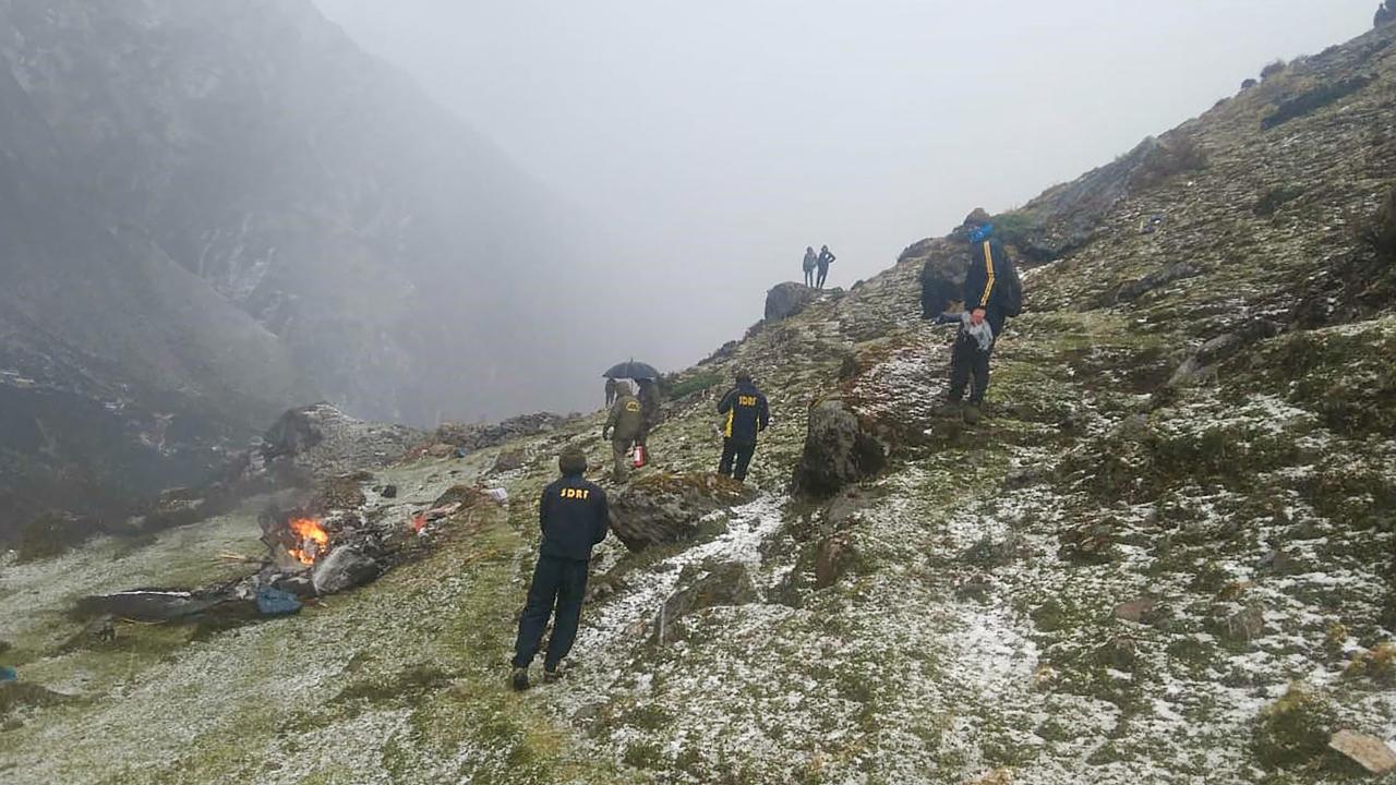 The chopper -- Bell 407 (VT-RPN) and operated by Aryan Aviation -- burst into flames at around 11.45 am at Dev Darshini in Garud Chatti, Rudraprayag District Disaster Management Officer Nandan Singh said
 