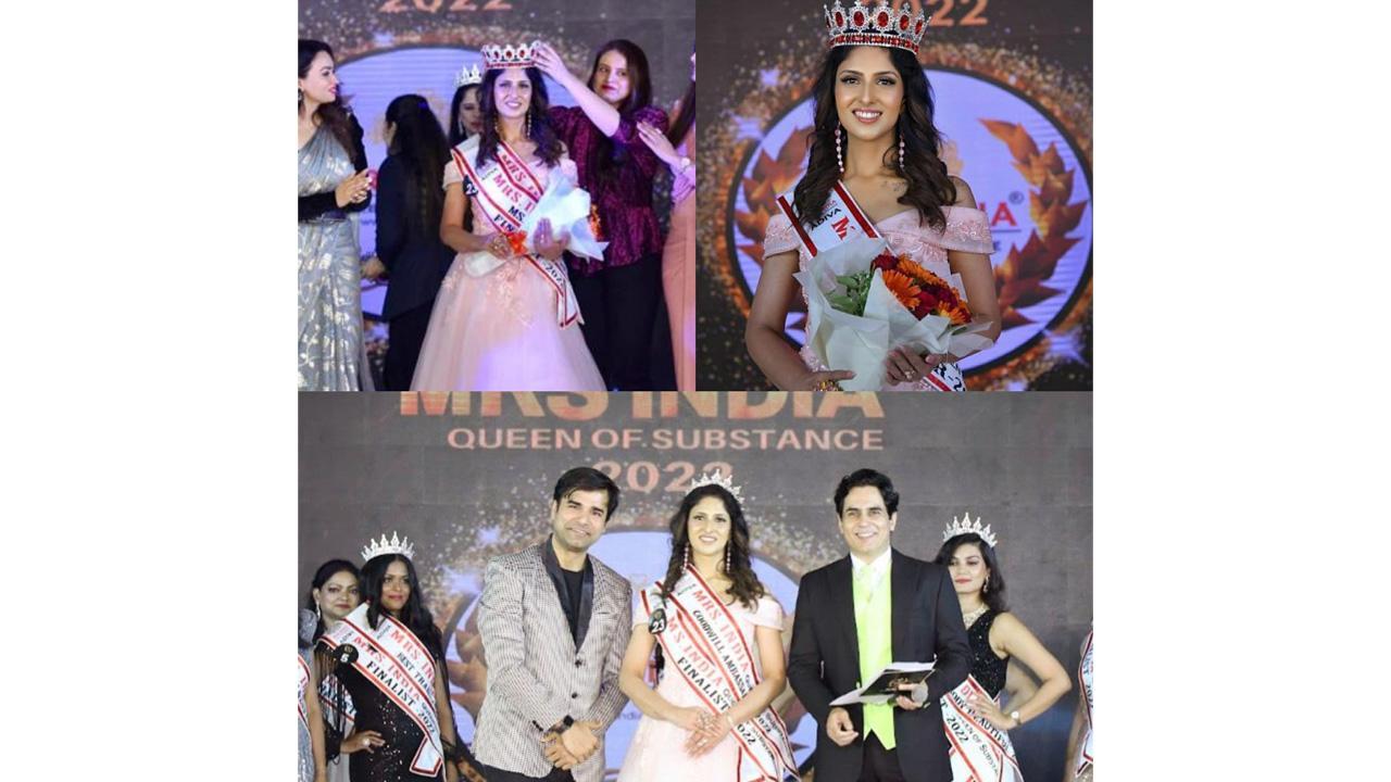 Enigmatic Yasmin Gill from Navi Mumbai was recently crowned Mrs. India Queen of Substance 2022