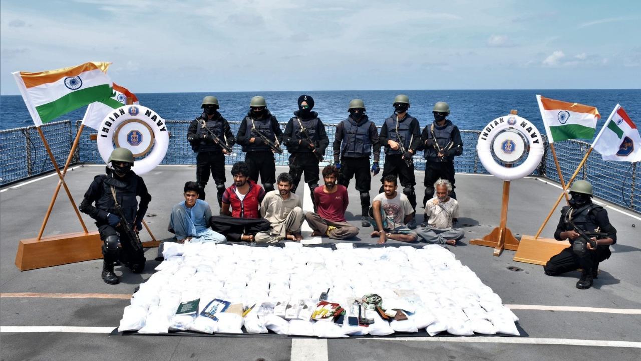 NCB, Indian Navy seize heroin worth Rs 1,200 crore from Iranian vessel, 6 held
