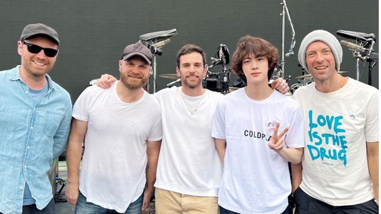 Coldplay shares picture from rehearsals of 'The Astronaut' with BTS's Jin