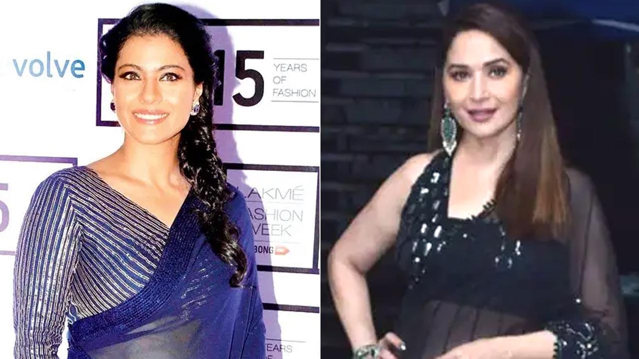 Kajol dances with Madhuri Dixit at Manish Malhotra's Diwali party
