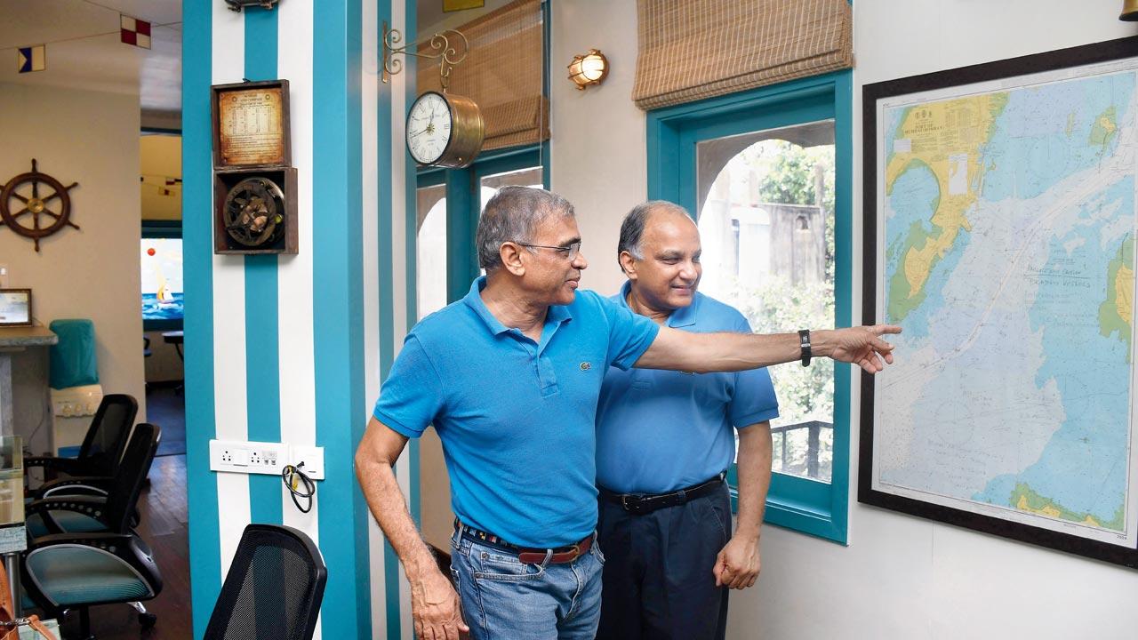 Shakeel Kudrolli and Vinay Deshmane: at home for Sunday breakfast and in the Aquasail office near the Gateway before a morning at sea. Pics/Ashish Raje