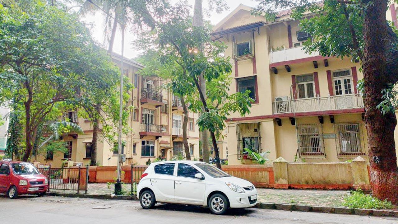 Twin blocks of the PM Kaka Buildings on Firdausi Road, Dadar Parsi Colony