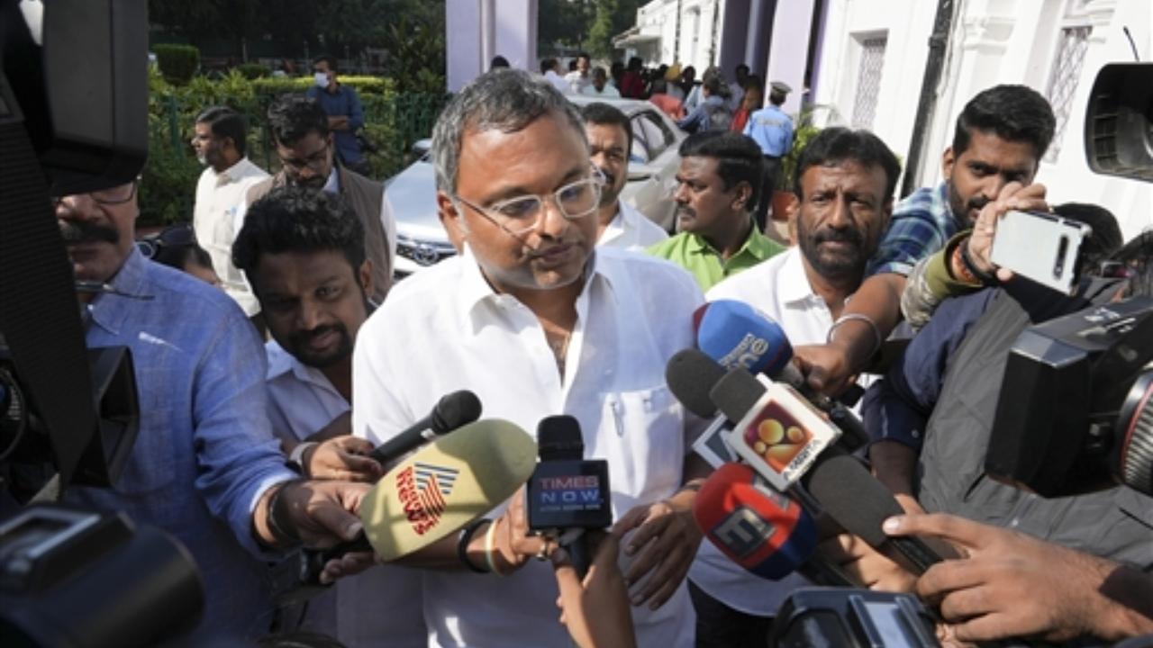 Karti Chidambaram, a counting agent for Tharoor, declared after the counting process was over that Kharge had won the polls and the Kerala MP had got 1,072 votes. Pic/PTI