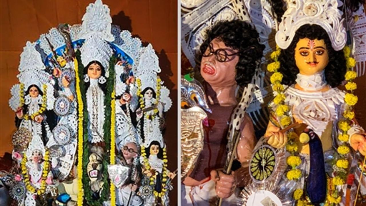 Netizens seek action against organisers of Durga Puja that had Asura looking like Gandhi