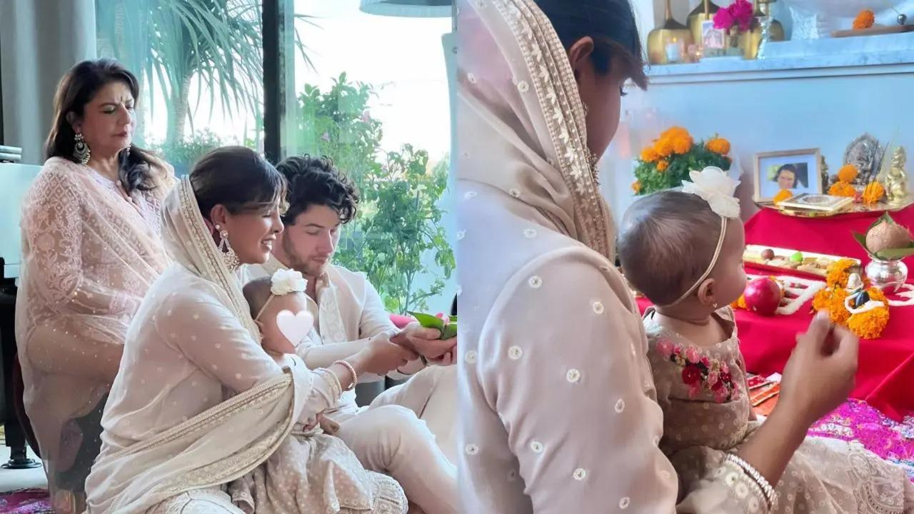 Actor Priyanka Chopra Jonas celebrated Diwali with her husband Nick Jonas and daughter Malti Marie. On Wednesday, Priyanka shared a glimpse of the intimate celebrations. It marked their daughter Malti Marie's first Diwali. Read full story here