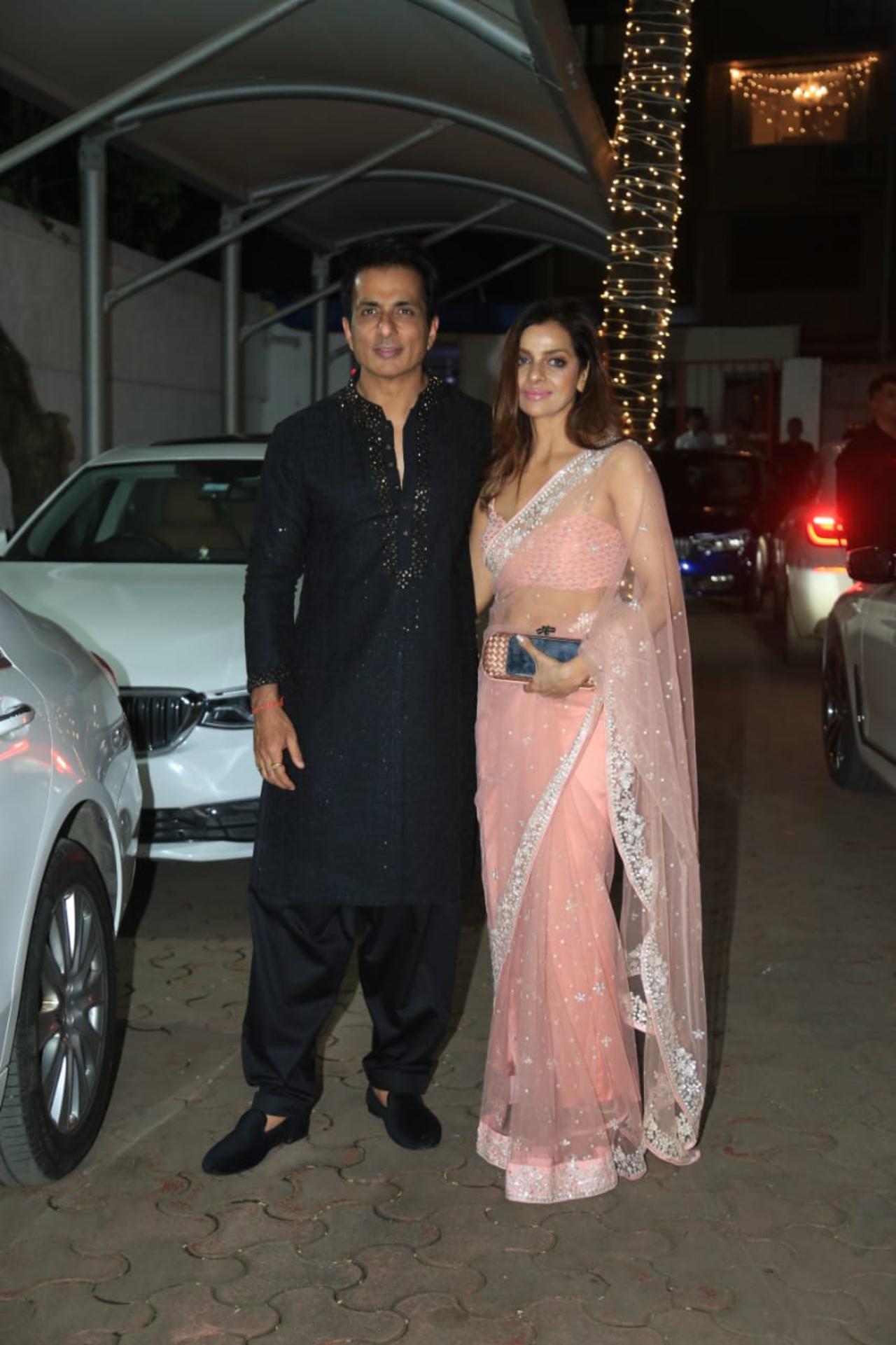 Sonu Sood arrived with his wife for the party