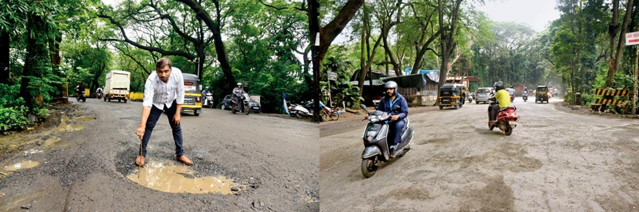 Before and After: Panchvati Fastfood junction The deep potholes on the road near Panchvati Fastfood junction have been filled