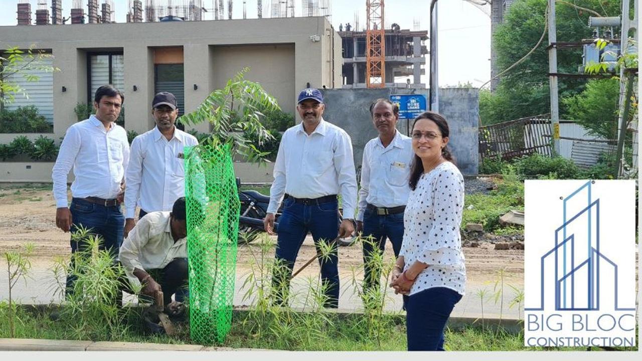 BigBloc Construction Ltd celebrated World Green Building Week 2022 with CII - IGBC; Planted Neem and Karen Trees