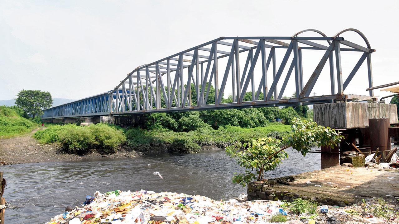 The skywalk over the Thane creek. Pic/Sameer Markande