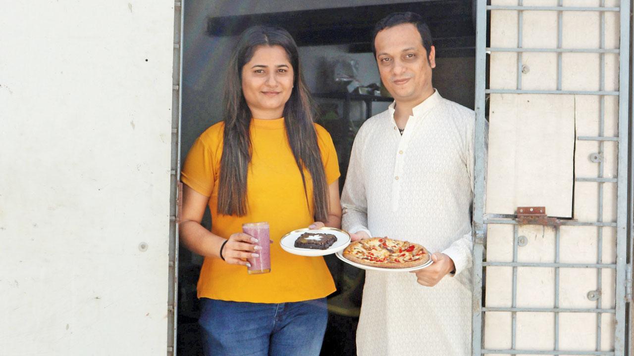 The Hemp Factory co-founders Dhawal Panchal and Kajal Lahane at the Andheri West cloud kitchen. Pic/Anurag Ahire