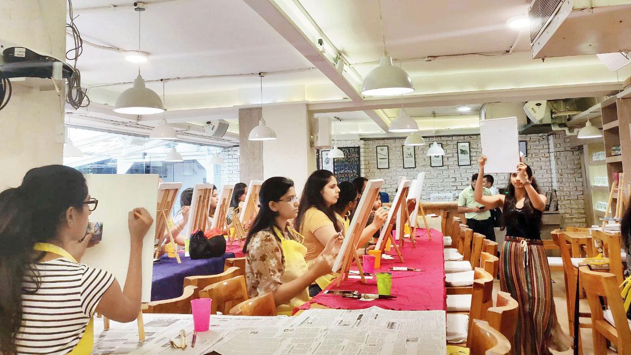 Canvas painting session at Doolally
