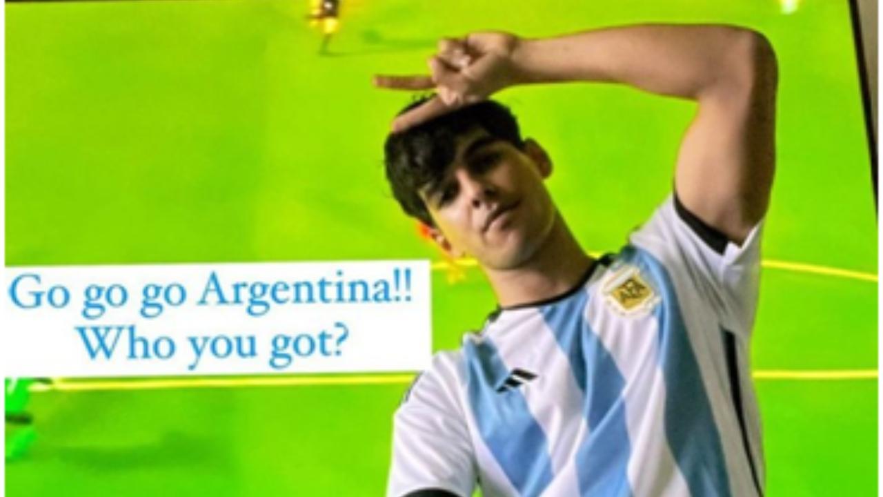 Bollywood actor Ishaan Khattar is a football fan and is often seen playing football with other celebrities. As the FIFA World Cup is about to begin, the actor has been seen supporting his favorite team, Argentina on Instagram wearing the jersey