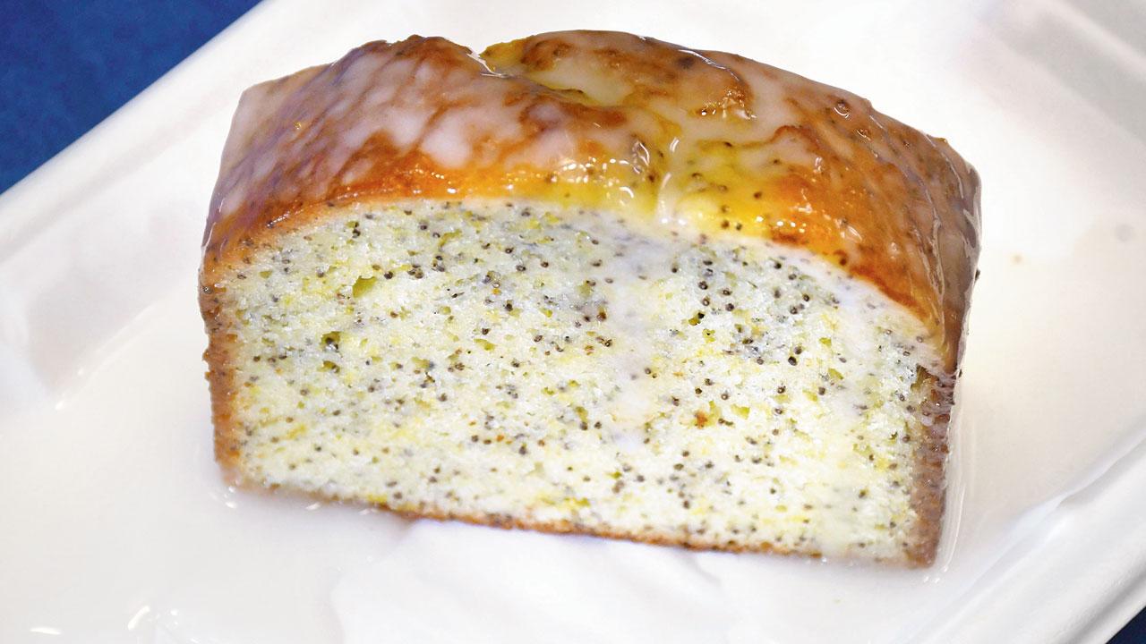 Ghonduraj and lemon poppy seed slice