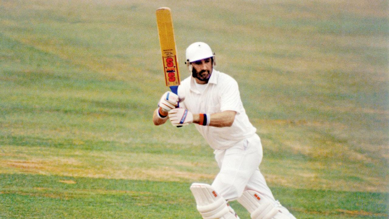 England’s Graham Gooch during his mammoth knock of 333 against India at Lord’s in 1990. PIC/GETTY IMAGES