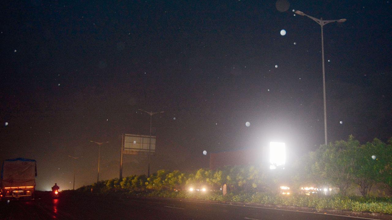 One of the only three bridges on the Charoti stretch of the Mumbai-Ahmedabad highway where streetlights were working