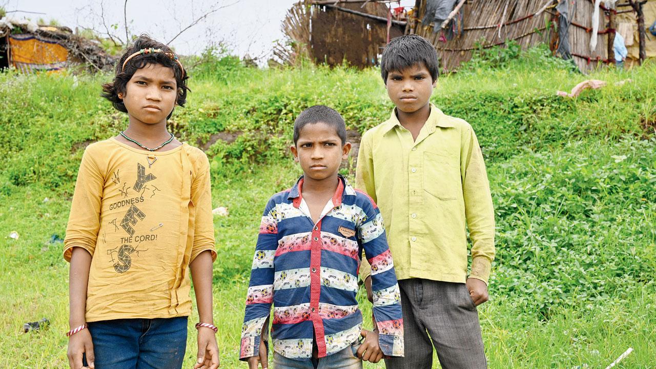 (From left) Janki Wagh, her brother Sudam and Sudam Sitaram Bhoir who were rescued