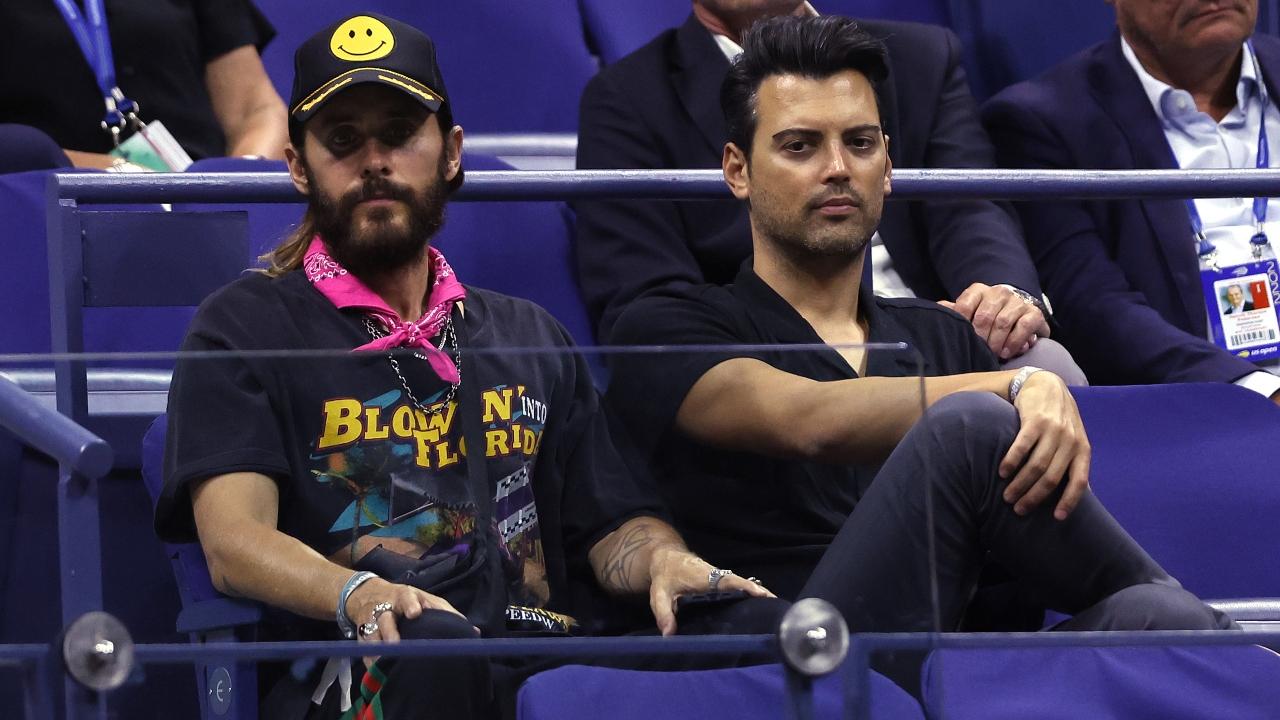 Hollywood star Jared Leto (L) was also in attendance for the game. Photo/AFP