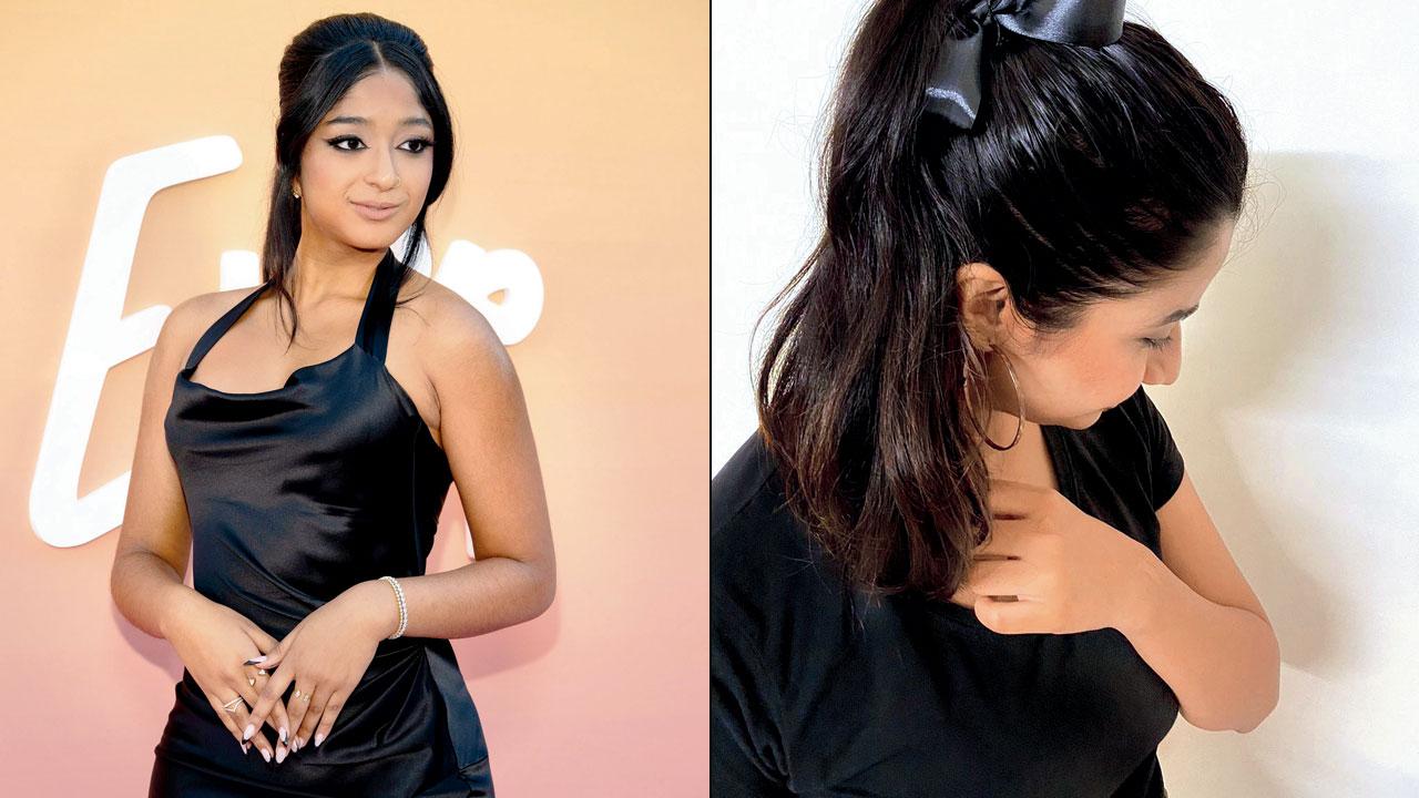 For an elegant evening look, choose a gown like Maitreyi Ramakrishnan’s (right) and tie a ribbon on a high sleek ponytail. Pic Courtesy/Getty Images