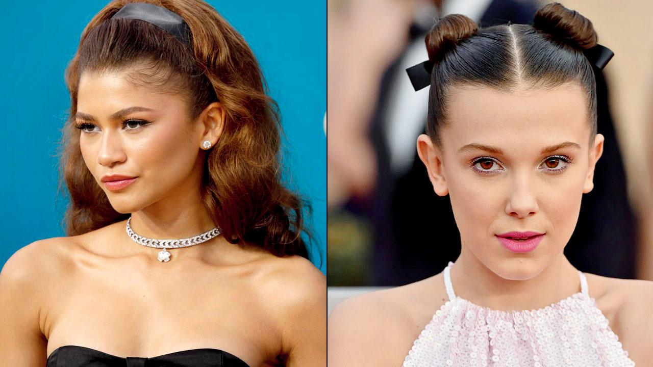Millie Bobby Brown sporting space buns. Pic Courtesy/Getty Images