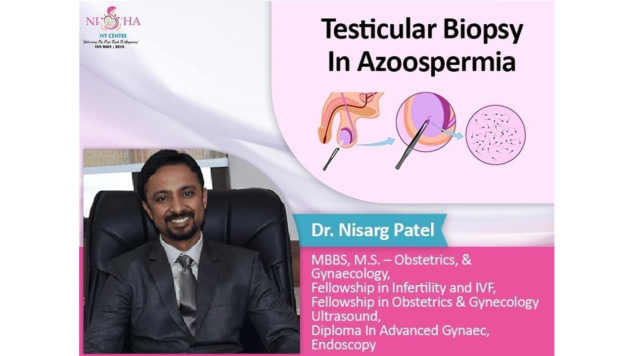 Why and when is a testicular biopsy performed in patients with azoospermia?