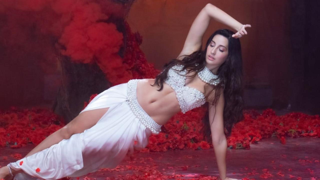 Nora Fatehi's couture outfit for special song in 'Thank God' designed by Abu Jani and Sandeep Khosla
