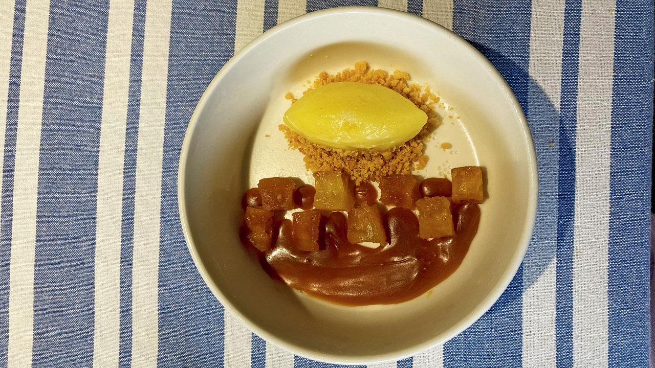 Pineapple-caramel sorbet