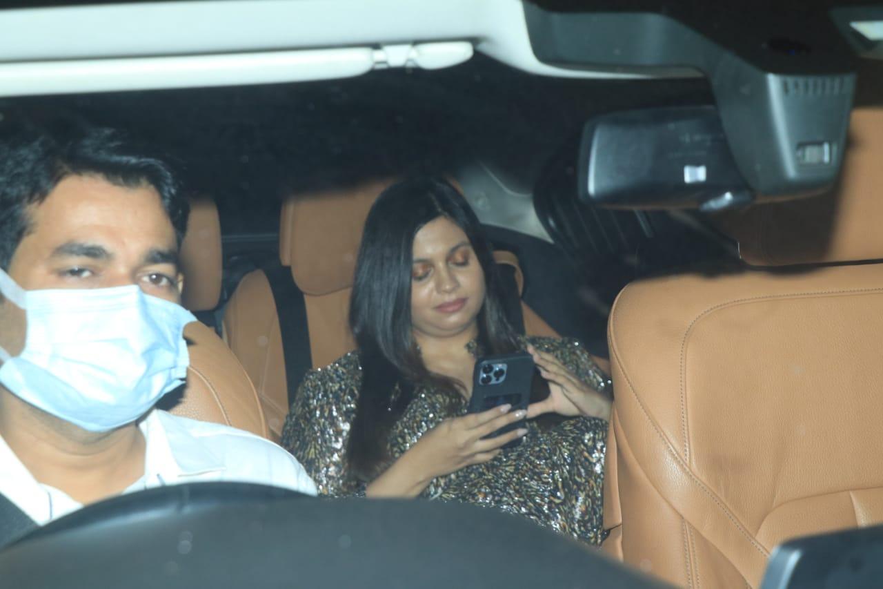 Alia's sister Shaheen was seen arriving solo at the party and was among the first to arrive