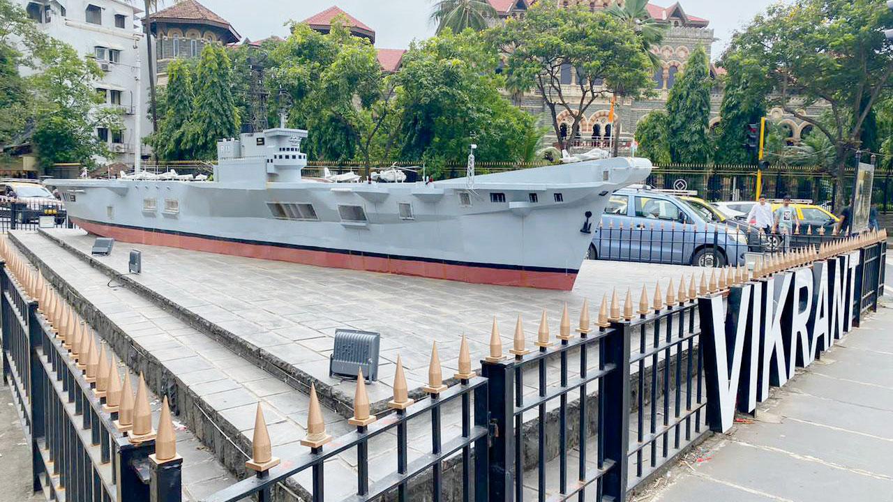 The installation at the Regal Cinema traffic island in Colaba