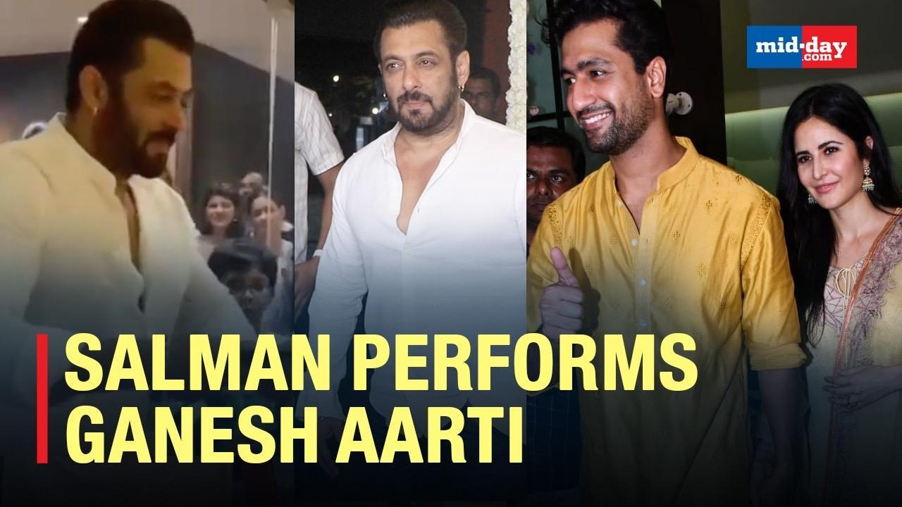 Salman Khan Performs Ganesh Aarti At His Sister Arpita Khan's Home