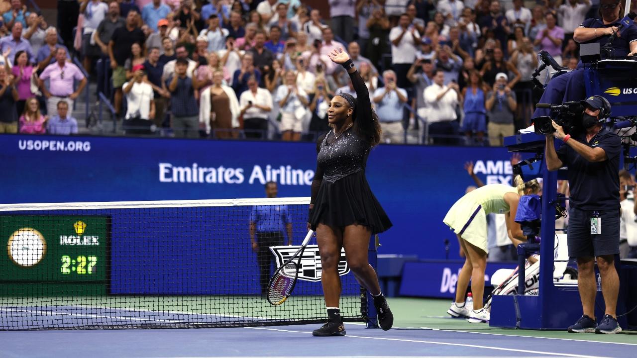Serena Williams of the United States celebrates after defeating Anett Kontaveit of Estonia. Photo - AFP/Getty Images
