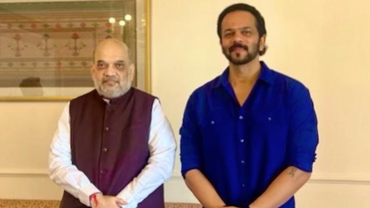 Filmmaker Rohit Shetty meets Union Home Minister Amit Shah in Mumbai