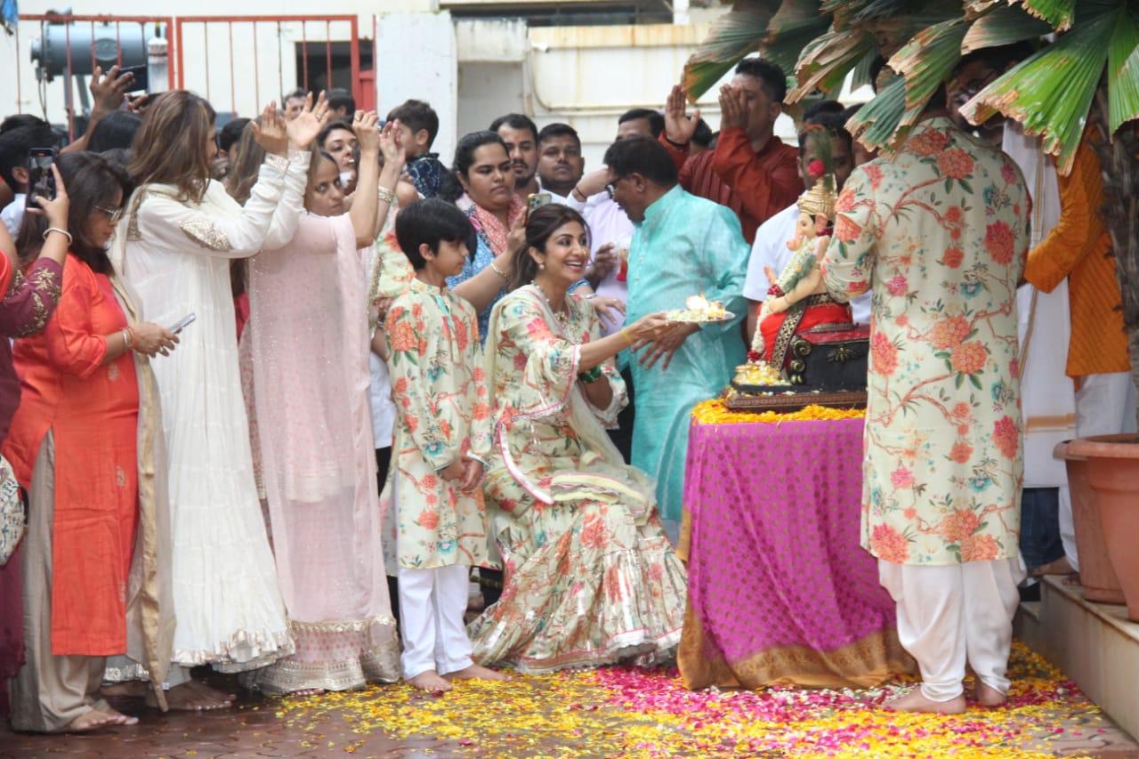 Shilpa Shetty welcomed Lord Ganesha on August 30. The family hosted the visarjan ceremony on September 2, 2022
