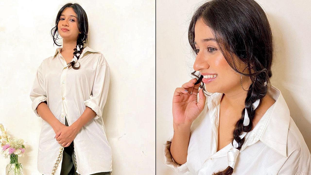 Model Shivangi S with a messy braid by Shaira Mulwani. Pics Courtesy/Shaira Mulwani